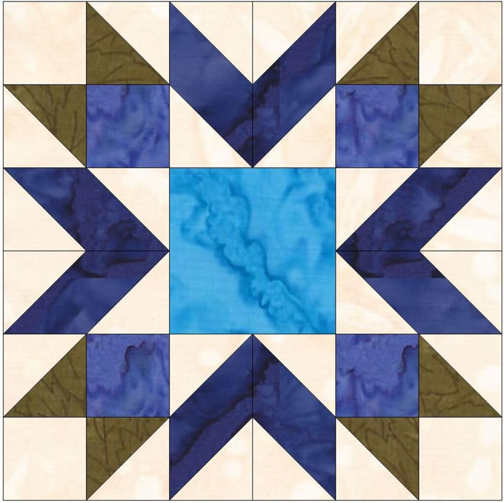 15 Inch Blueberry Pie Star Block Template Craftsy Quilt Blocks 