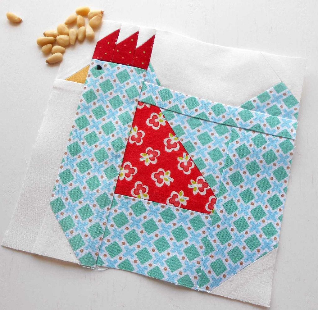 Block a Day Block 195 Mama Hen Farm Quilt Quilt Block Patterns