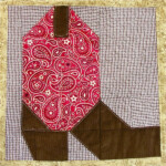 Cowboy Boot Quilt Block Pattern Instant Digital PDF Download Alice