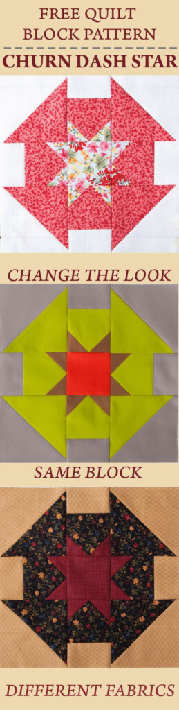Create The Churn Dash Star Quilt Block Download The Free Instructions 