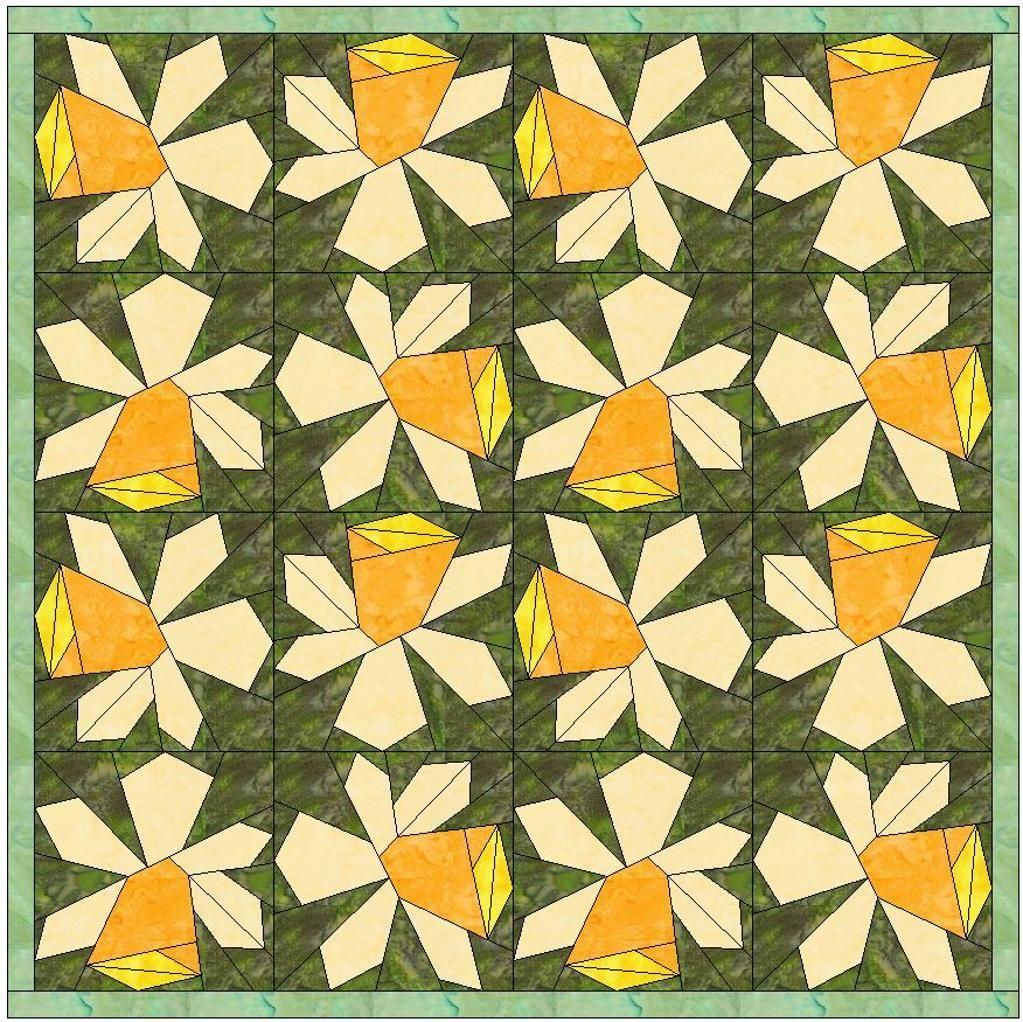Daffodil Foundation Block By HumburgCreation Craftsy Quilts