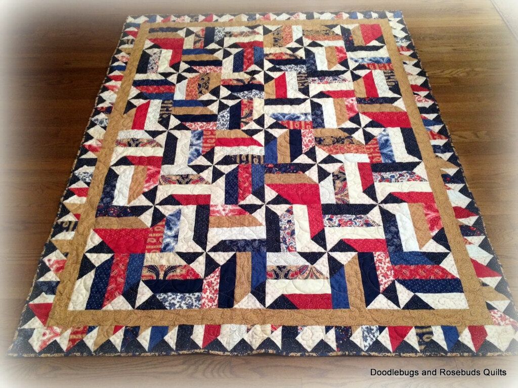 Doodlebugs And Rosebuds Quilts Red White And Blue Finish