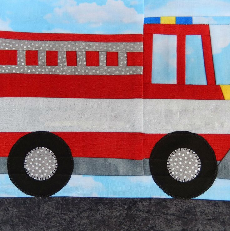 Fire Truck PDF Quilt Block Pattern Etsy Quilt Blocks Quilt Block