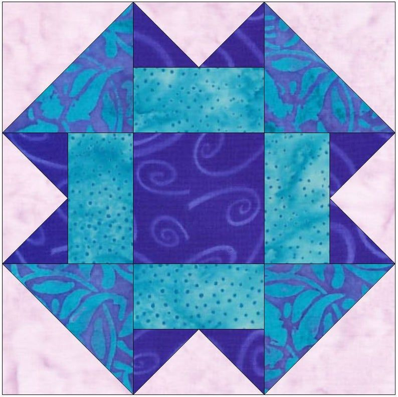 Folded Corners Quilt 10 Inch Paper Foundation Quilting Block Etsy