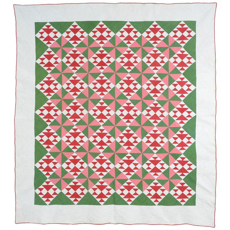 Fox And Geese Quilt With Pinwheels For Sale At 1stdibs
