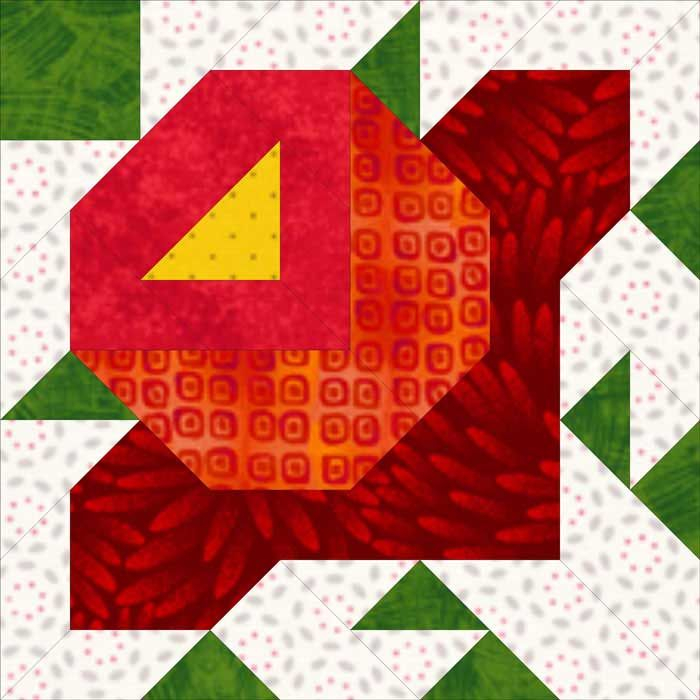 FREE Rose Quilt Block Pattern For 12 inch Finished Block Marty 