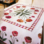 FRIENDSHIP POPPY GARDEN APPLIQUE BLOCK QUILT VINTAGE QUILT