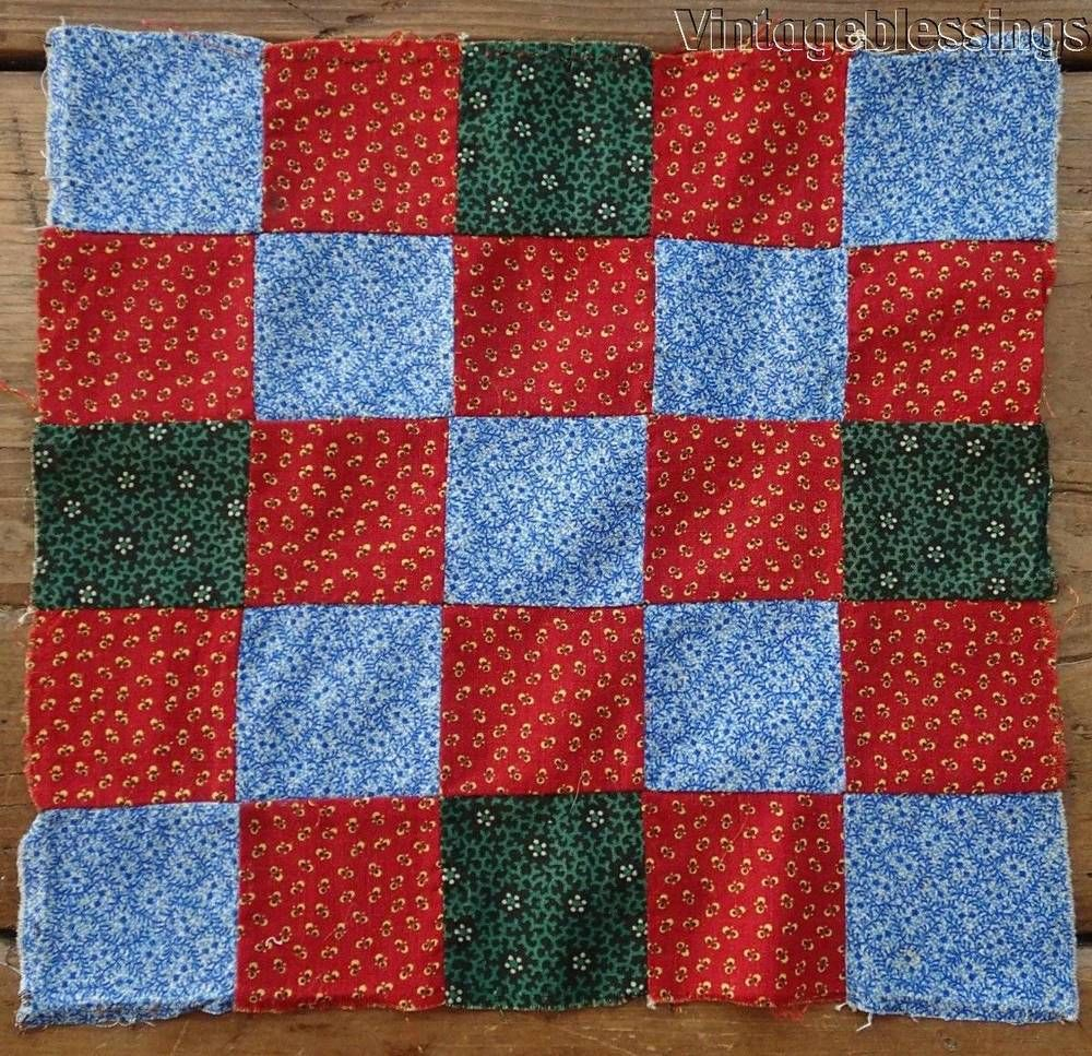 Gorgeous Color ANTIQUE C1860 25 Patch QUILT Block B 10x10 Lancaster 