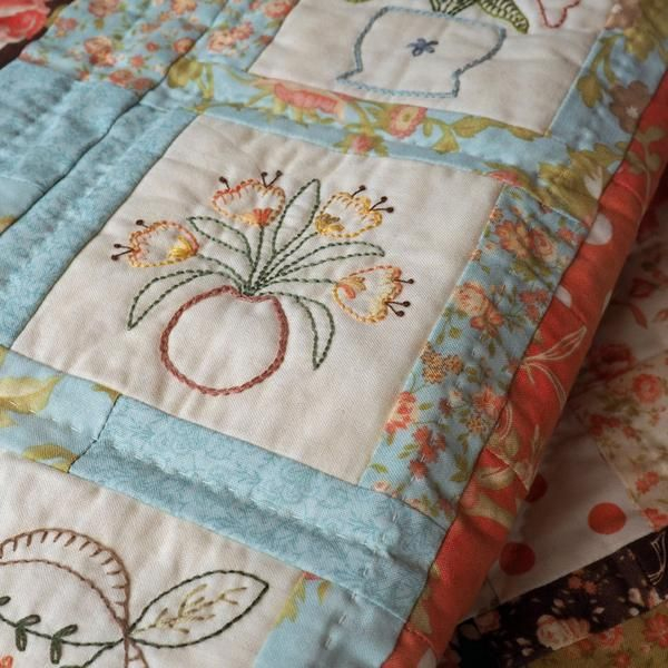 Hand Embroidery Block Of The Month Quilt Pattern Quilts Quilting 