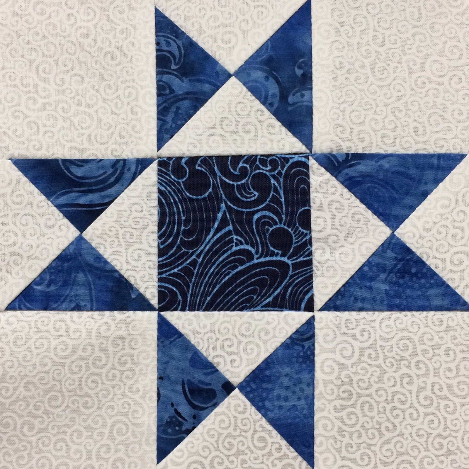 Hand Made Karma Blue White Sampler Six Inch Blocks Colorful