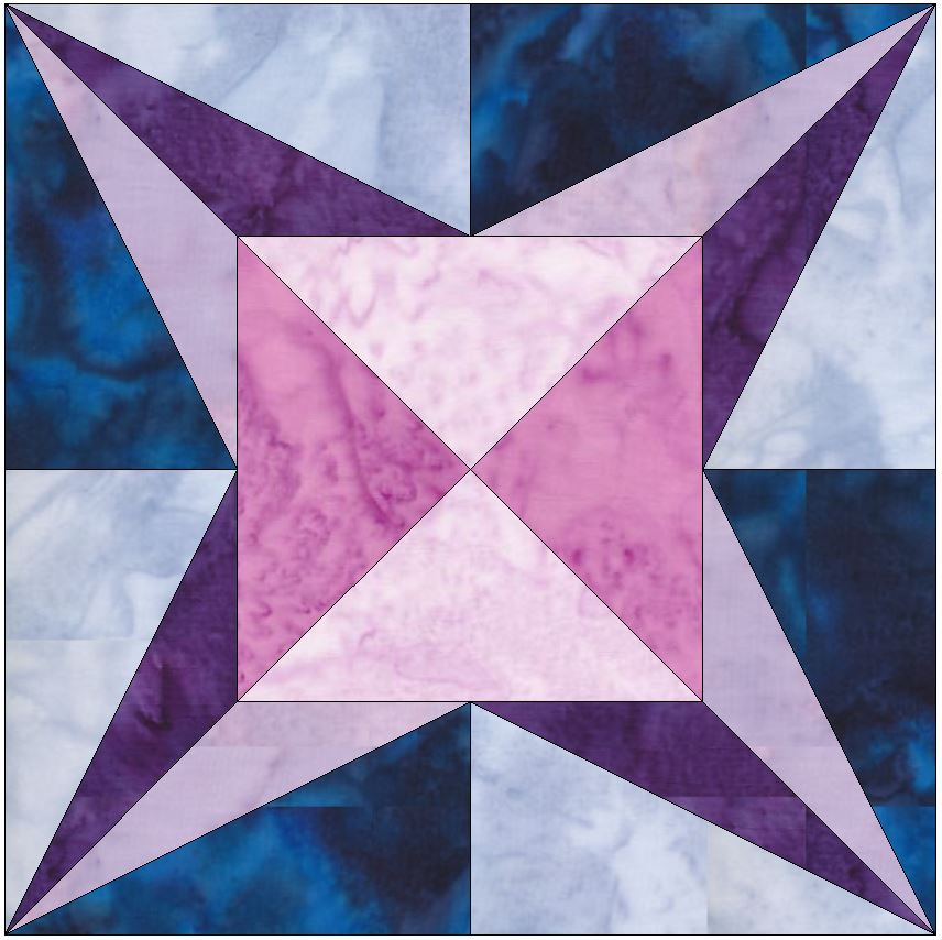 Love Star 15 Inch Block Quilting Template Pattern