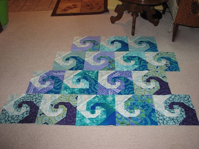 Ocean Waves Quilt Block For Ocean beach Nursery Nursery Ocean 