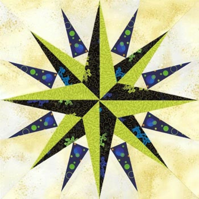 Pioneer s Compass Quilt Block Pattern Mariners Compass Quilt 
