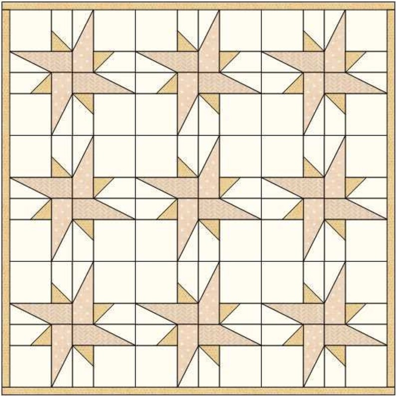 Quilt Block Pattern Galaxy Star 4 Inch Quilt Block Etsy