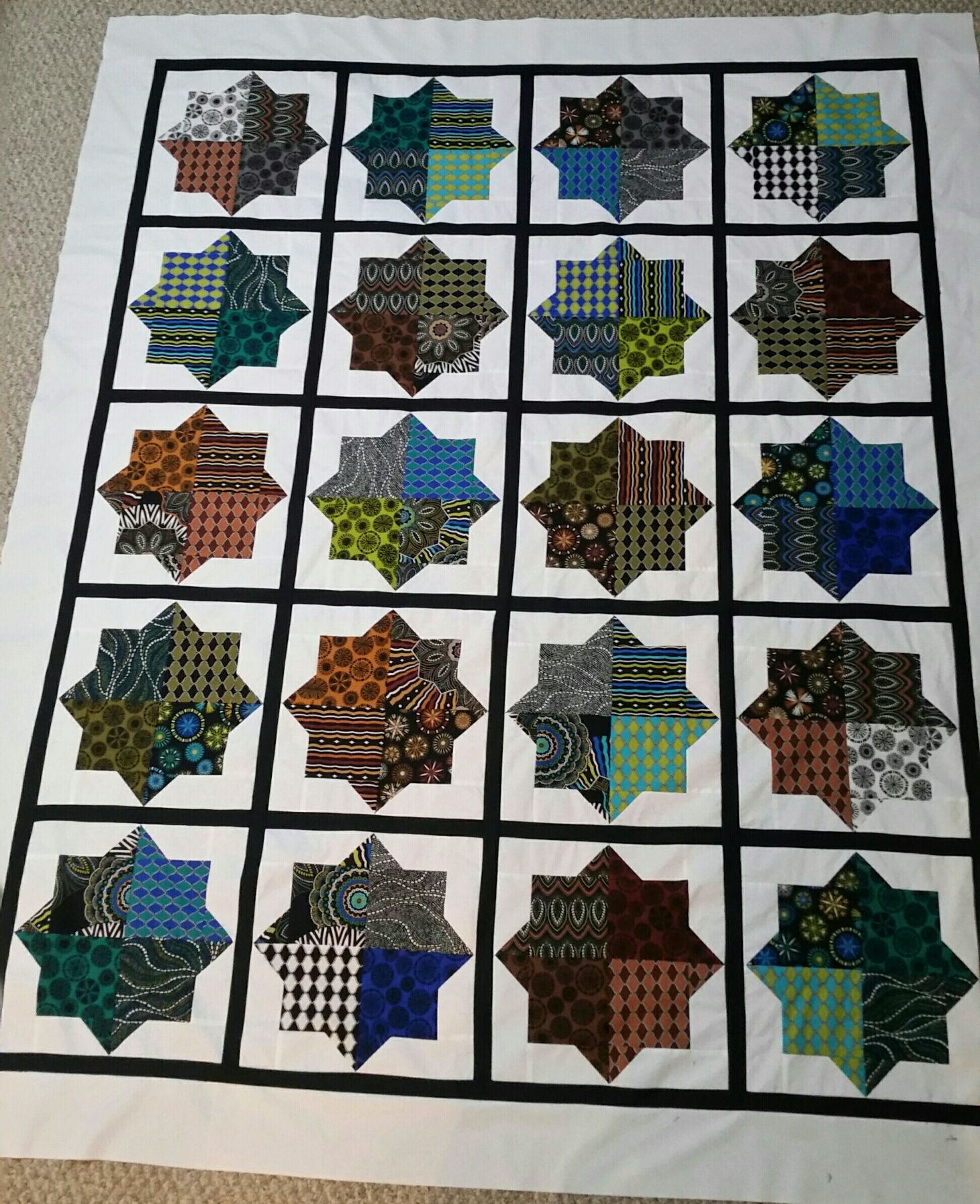 Quilting Board Member GrammyJK s Double Square Star Quilt Pattern By
