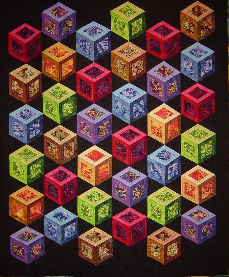 Quilts Tumbling Blocks Quilt Geometric Quilt