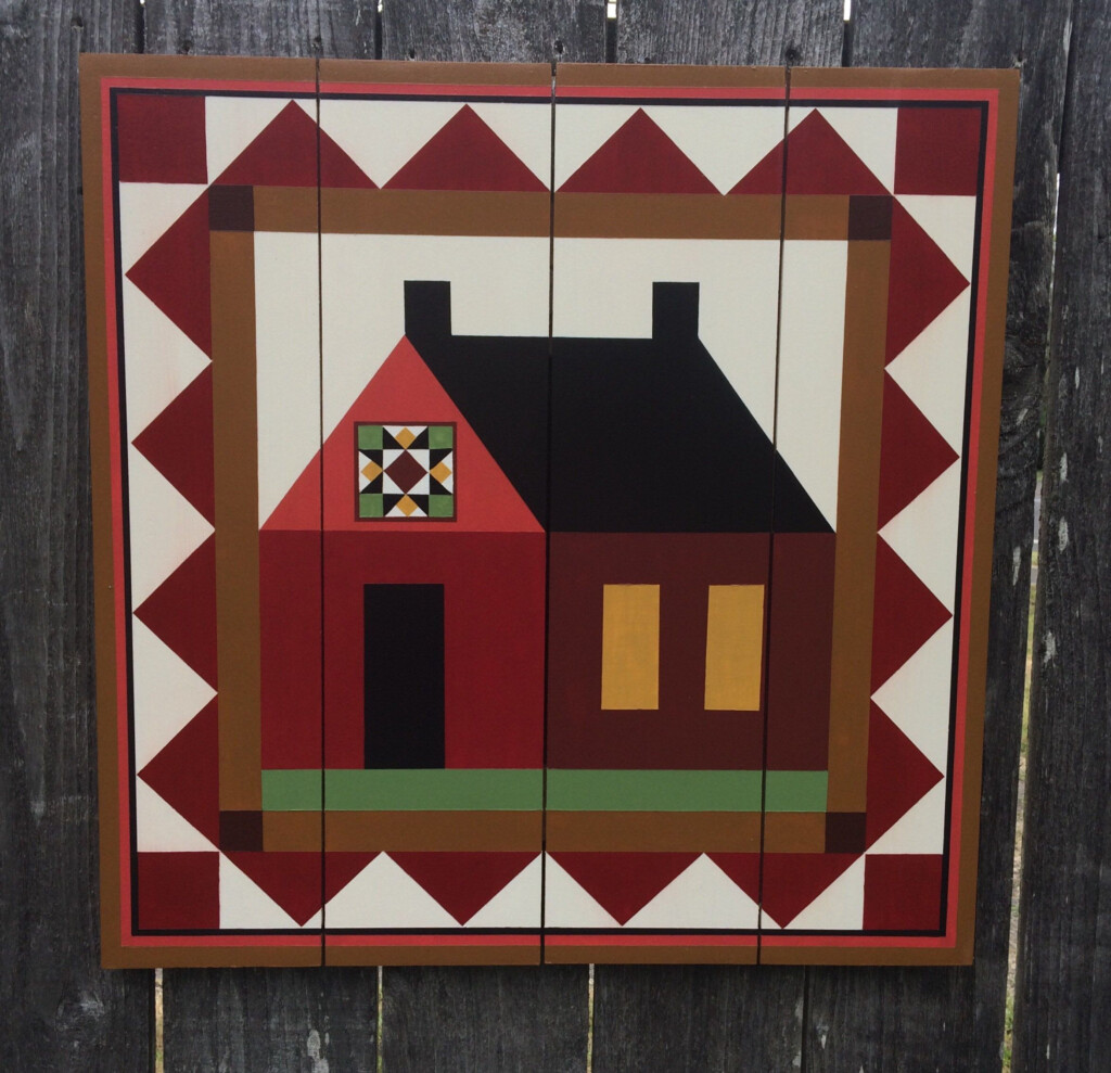 Schoolhouse Barn Quilt On Western Red Cedar Etsy Painted Barn 