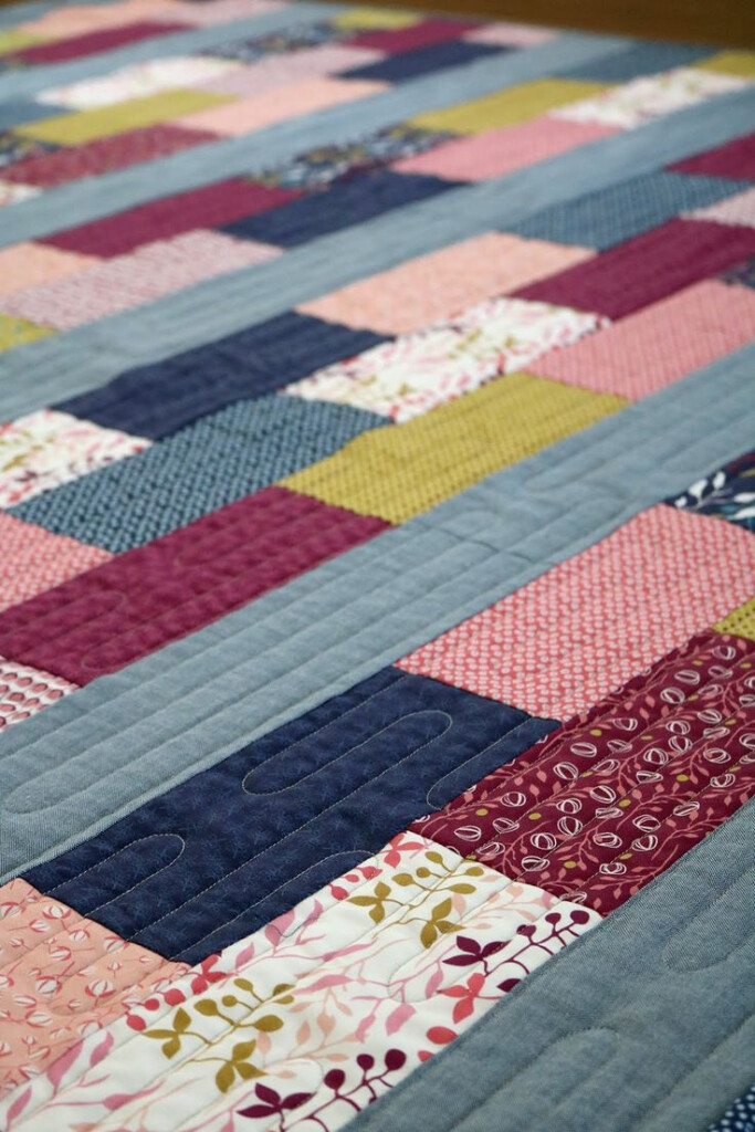 Simple Bricks Free Quilt Pattern Wonder Full Fabric Scrap Quilt 