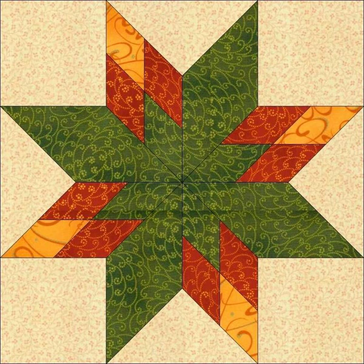 Star Block Pattern 12 Inch Block Craftsy Barn Quilt Patterns Star