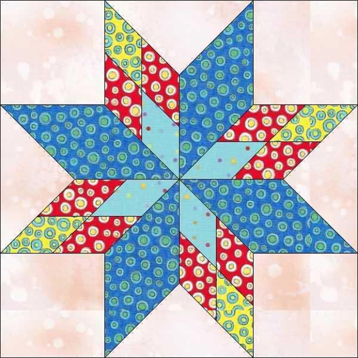 Star Block Pattern 8 Inch Block Craftsy Star Quilt Blocks English