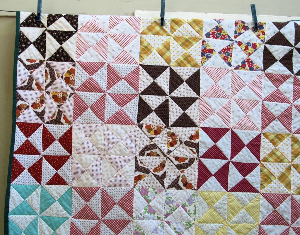 Vintage YANKEE PUZZLE Quilt Hand Pieced Hand Quilted Also