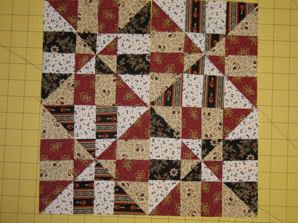 Welcome Home Farm Pinwheel Disappearing 4 Patch Quilt Block