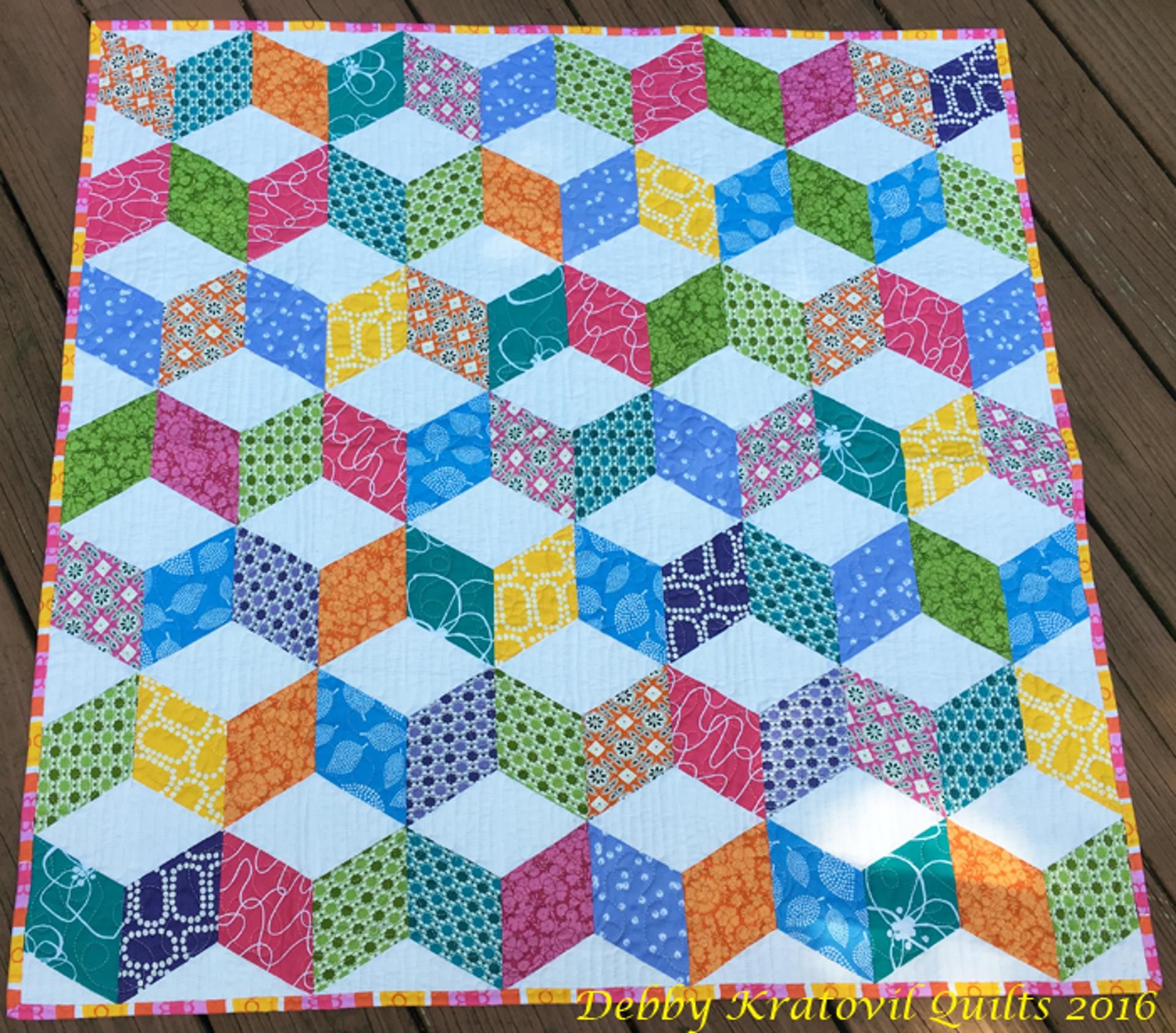 Baby Blocks Quilt Runner Craftsy Tumbling Blocks Quilt Quilt