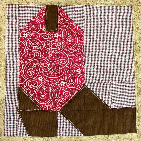 Boot quilt block pattern Cowboy Boots2 Cowboy Quilt Quilt Block