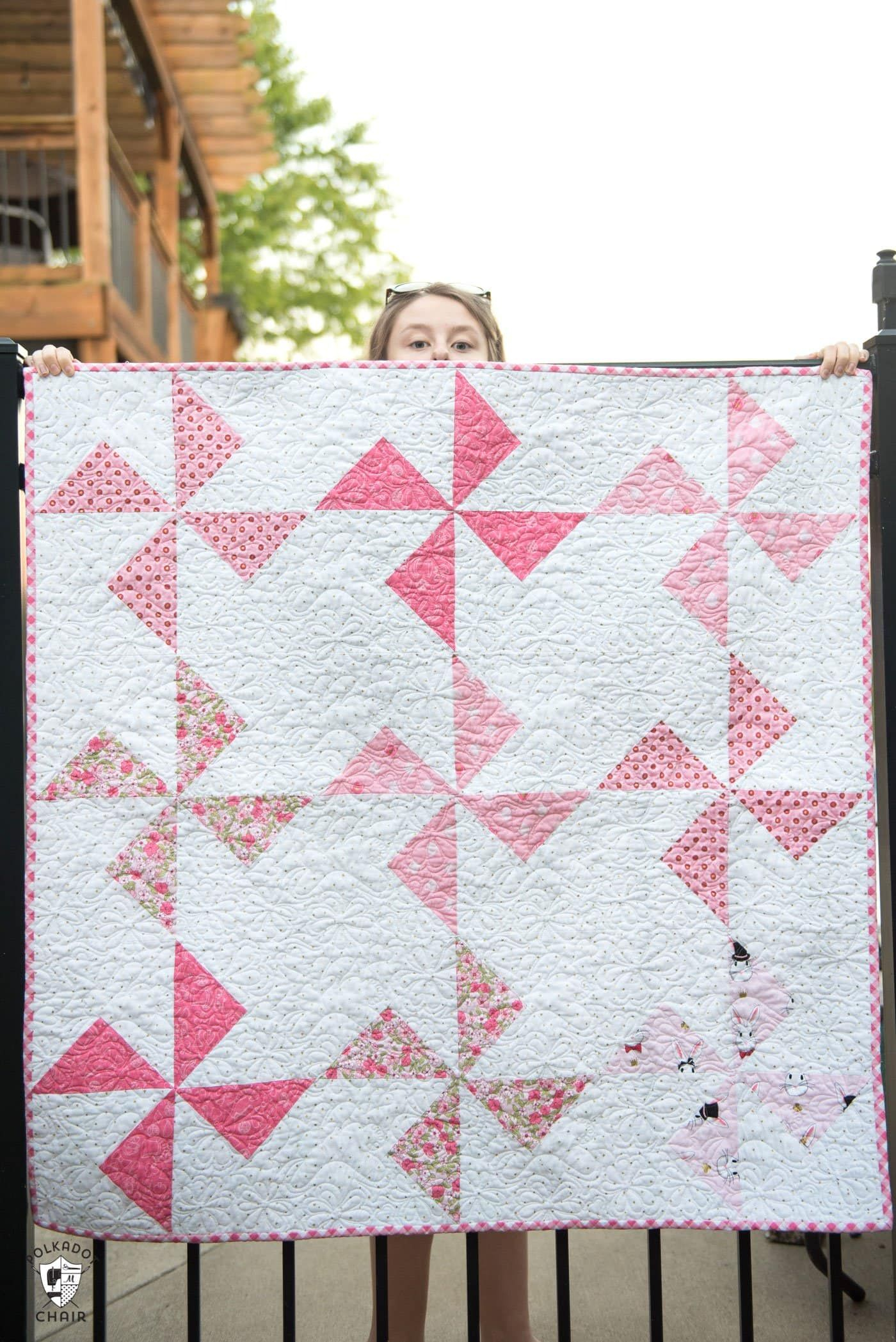 Free Turnstile Block Baby Quilt Pattern Polka Dot Chair Baby Quilt