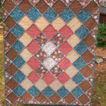Rag Rug Cotton Throw Lap Quilt In Earth Tones Of Brick Red Etsy Rag